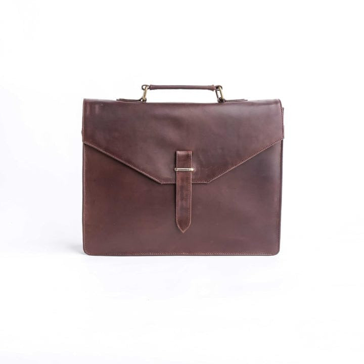 Midnight Brown Leather Laptop Bag