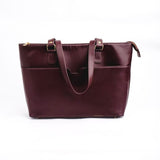 Wine Berry Leather Tote Bag