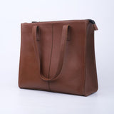 Tan Brown Leather Tote Bag