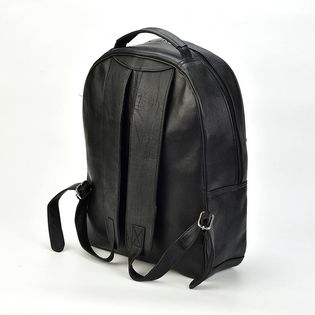 classic faux leather backpack Stylish Black Leather Backpack