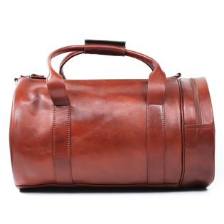 Maroon Leather Duffle Bag