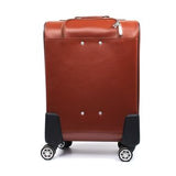 Maroon Leather Trolley Bag