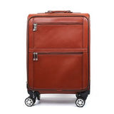 Maroon Leather Trolley Bag