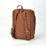 Stylish brown leather backpack