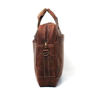 Dark brown leather laptop bag
