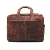 Dark brown leather laptop bag