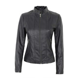 Black Fitted Women Leather Jacket