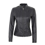 Black Fitted Women Leather Jacket - Leather Jacket