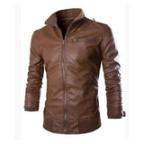 Genuine Leather Jacket with brown Collar and HEM