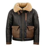 Shearling Bomber Geniune Leather Jacket for Men - bomber jacket - Leather Jacket