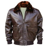 WWII Navy G1 Flight Genuine Leather Bomber jacket With Warm Quilted Lining