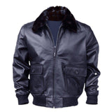 WWII Navy G1 Flight Bomber Genuine Leather jacket With Warm Quilted Lining - Bomber Jacket - Leather Jacket