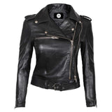 Asymmetrical Lambskin leather Jacket for Women