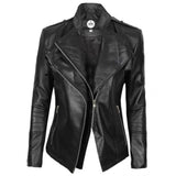 Black Fitted Women Leather Jacket