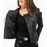 Black Stylish Biker Leather Jacket for Women - Leather Jacket