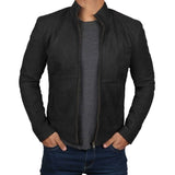 Black Suede Leather Jacket For Men - Leather Jacket