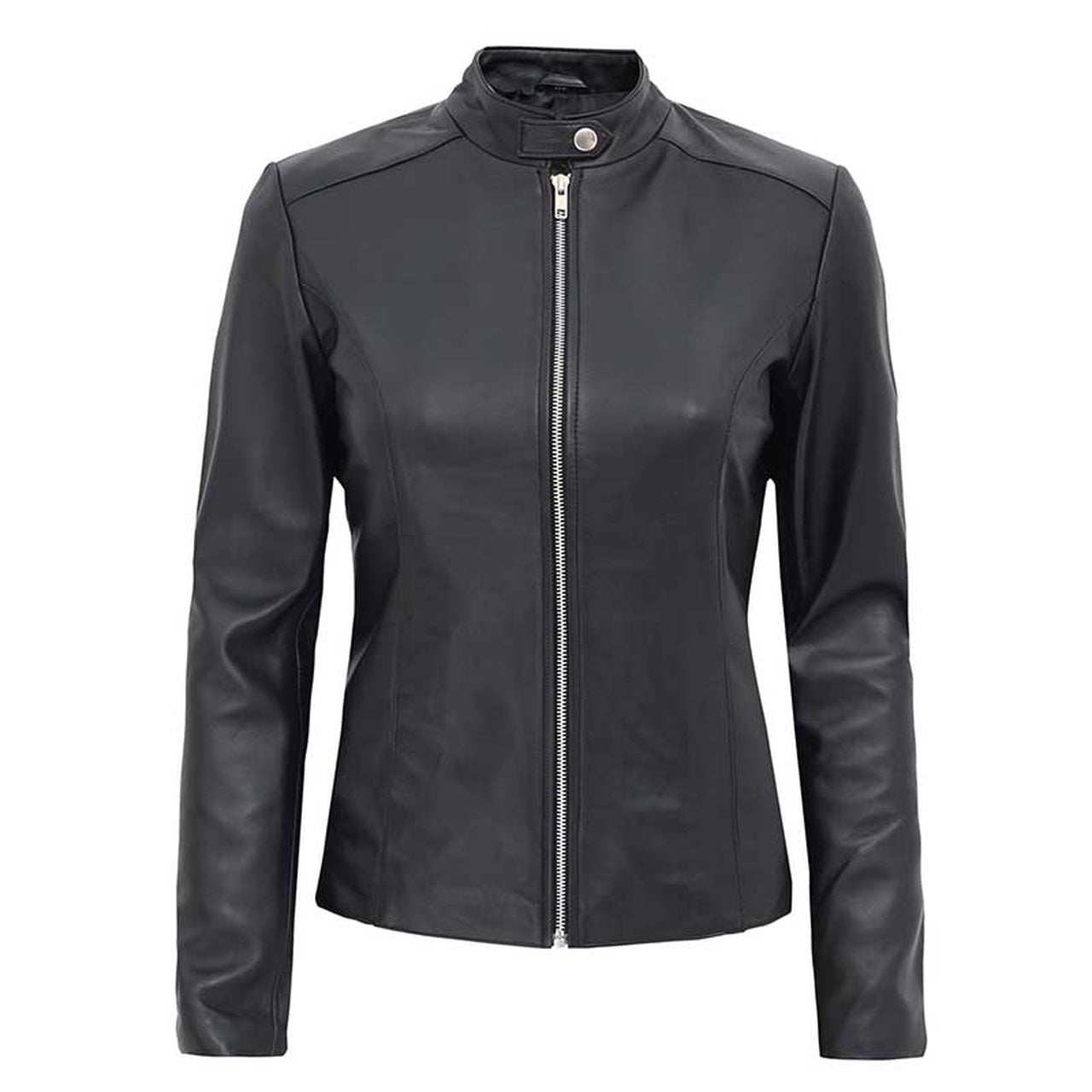 Black Women Leather Moto Jacket - Leather Jacket