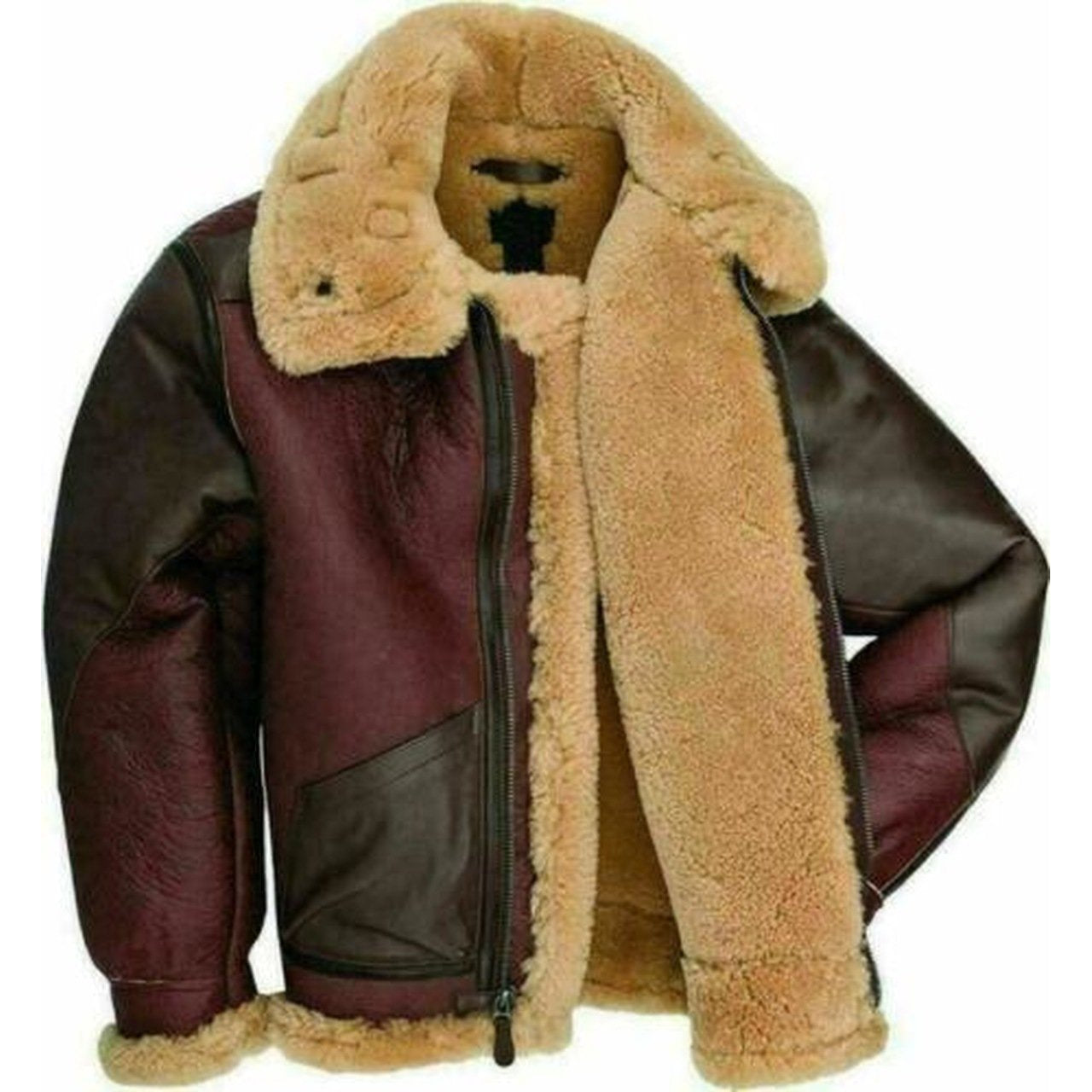 Genuine Leather B3 Hooded Long Men's Fur Coat