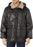 Men’s Black Leather Jacket with Fur in Bottom Style