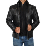 Genuine Leather Jacket With Hoodie - Leather Jacket
