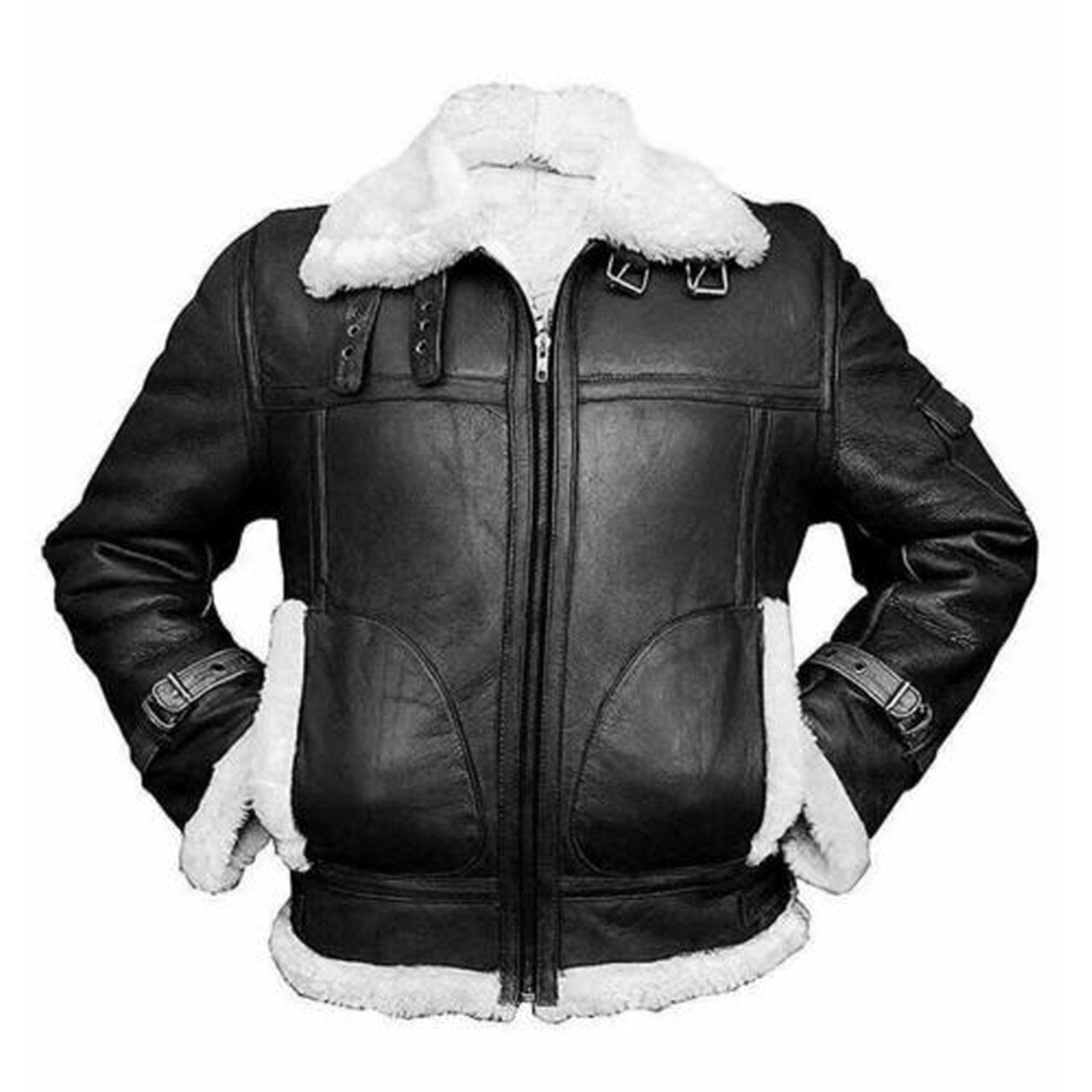 Men's Aviator RAF B3 Fur Leather Jacket