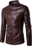 Brown Slim Fit Lambskin Leather Jacket