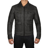 Men Vintage Leather Jacket - Leather Jacket