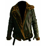 RAF Aviator Bomber Leather Jacket with fur