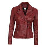 Asymmetrical Slim Fit Women leather jacket