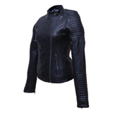 Slim Fit Leather Jacket for Women with Side Zipper - Women Leather Jacket