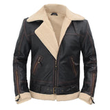 Shearling Geniune Leather Jacket - Leather Jacket