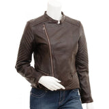 Stylish Leather Jacket for Women with Side Zip - Women Leather Jacket - Leather Jacket