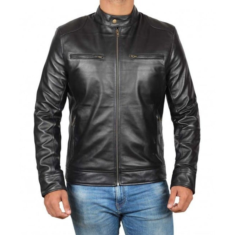 Lambskin Motorcycle Men Leather Jacket - Leather Jacket