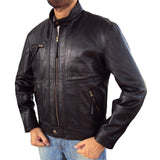 Short Regular Fit Black Leather Jacket for Men - Men Jacket