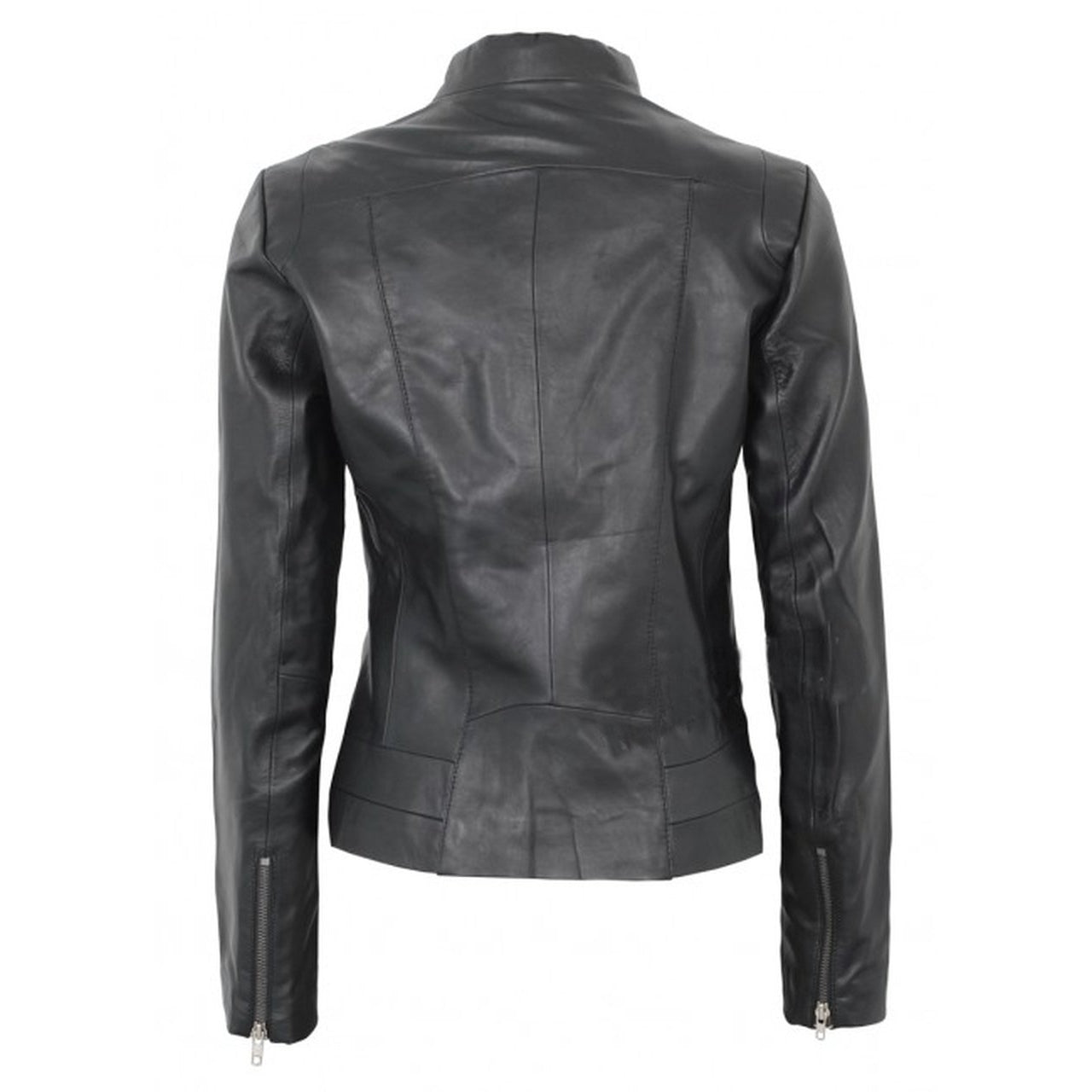 Black Fitted Women Leather Jacket - Leather Jacket