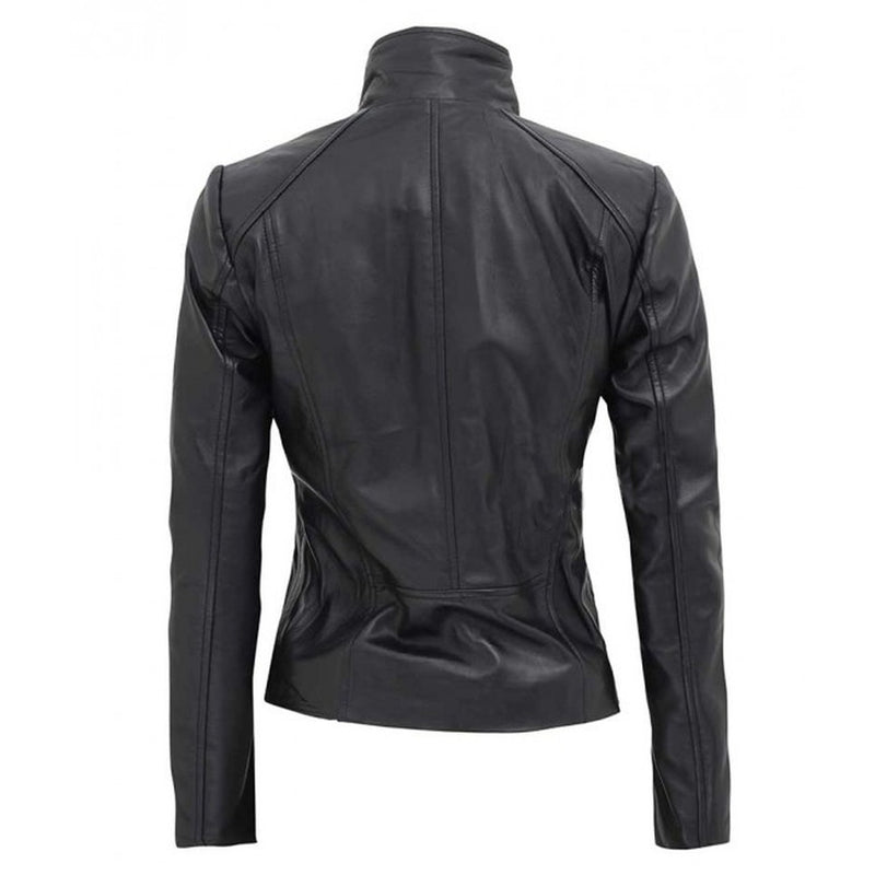 Womens Leather Motorcycle Jacket 