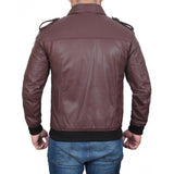 Brown Leather Bomber Jacket for Men - Leather Jacket