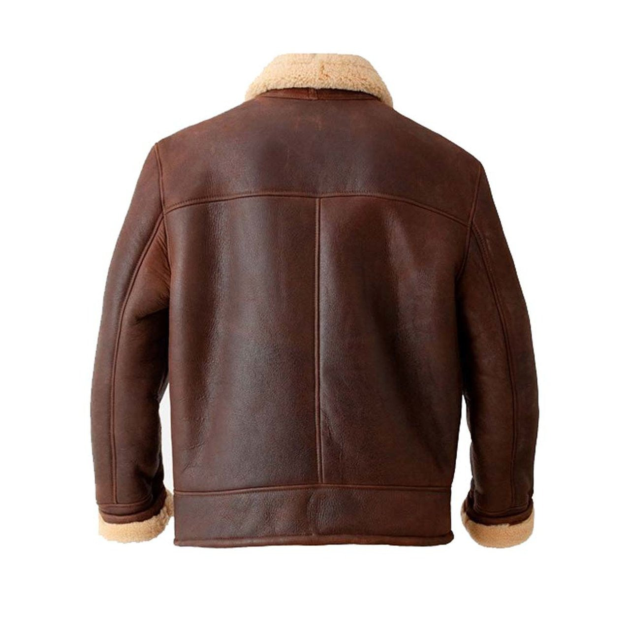 Brown Men Aviator Leather Jacket - Leather Jacket