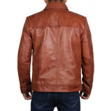 Stylish Biker Brown Leather Jacket For Men