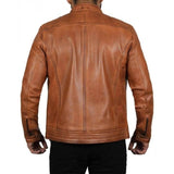 Classic Brown Leather Biker Jacket Men - Leather Jacket