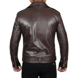 Police Style Leather Motorcycle Jacket - Leather Jacket