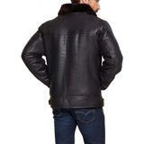 Shearling Bomber Flight Leather Jacket - Leather Jacket