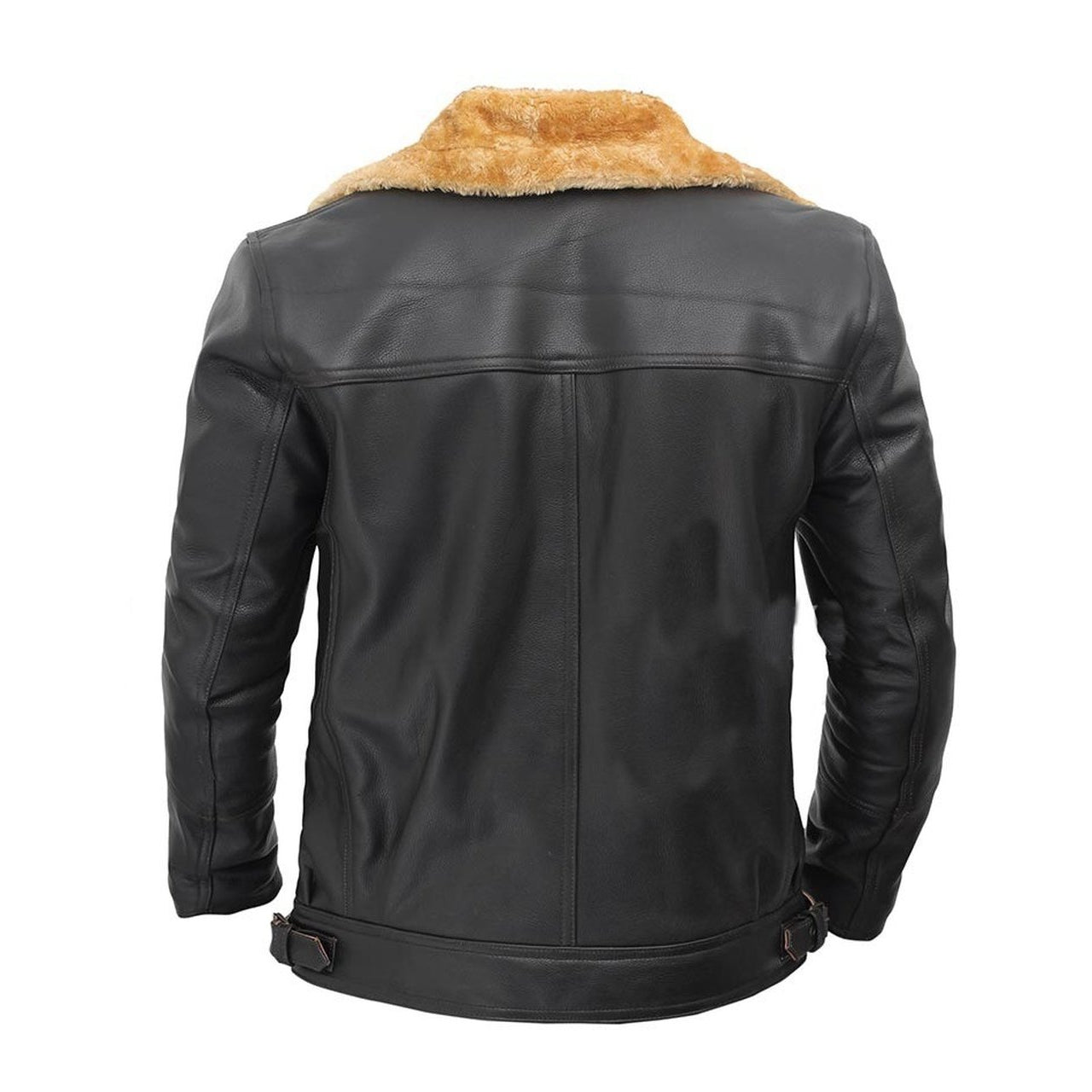 Shearling Bomber Fur Genuine Leather Jacket For Men - Leather Jacket