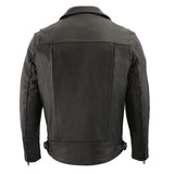 Geniune Leather Men Black Jacket with Gun Pockets