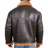 Aviator Mens RAF B3 Flying Bomber Fur Shearling Sheepskin Leather Jacket for Men - Leather Jacket