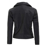 Lambskin Asymmetrical Leather Jacket Women - Leather Jacket