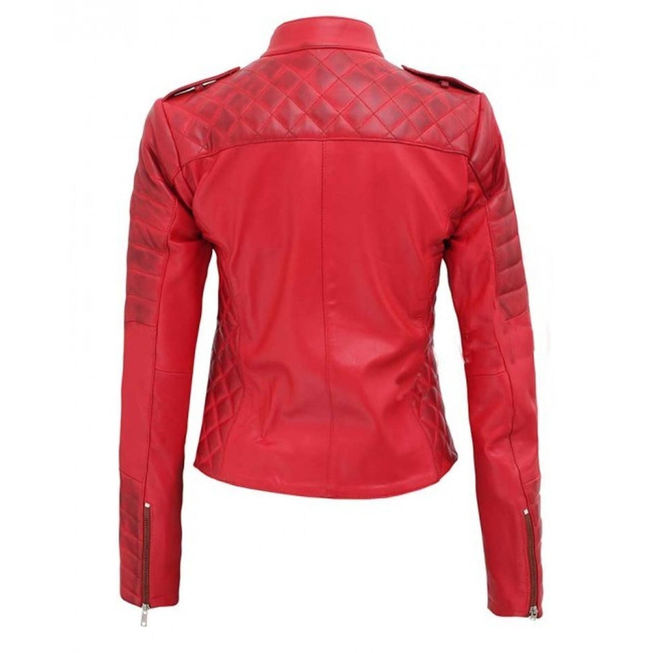 Asymmetrical Women Red Leather Jacket - Leather Jacket
