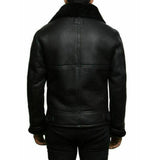 Black Bomber RAF Aviator Pilot Flying Mens Genuine Sheepskin Leather Jacket - Leather Jacket