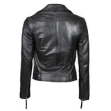 Black Asymmetrical Leather Jacket For Women - Leather Jacket