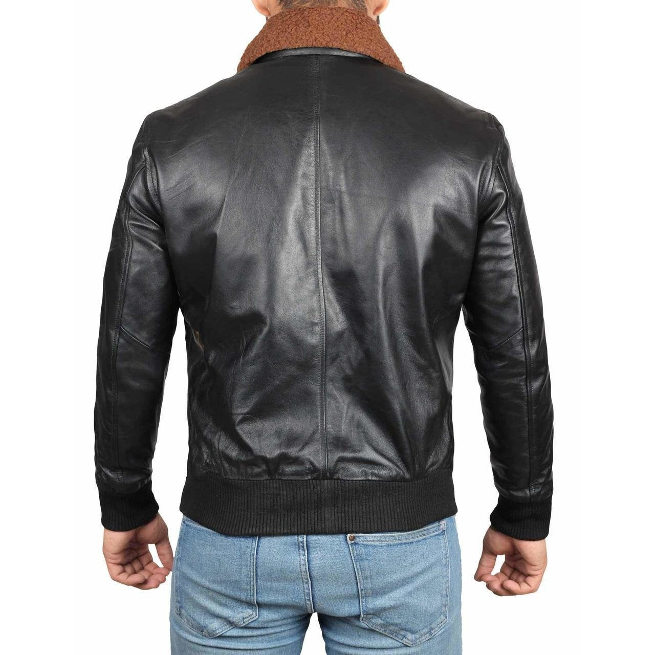Black Fitted Leather Jacket for Men - Leather Jacket